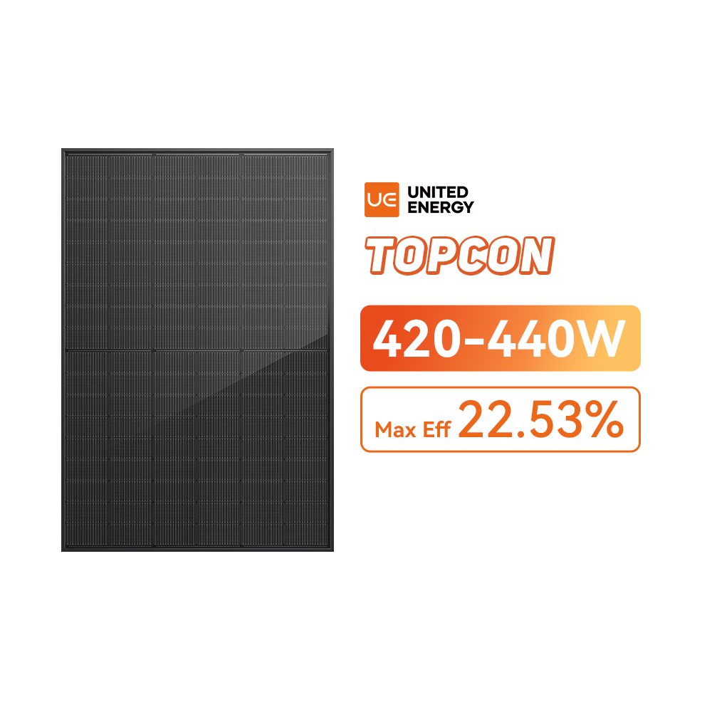 420-440瓦全黑双面单晶太阳能光伏电池板 TOPCon